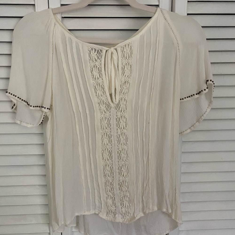 American eagle white lace top